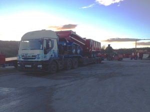 Lloyds Lorry Collecting Trailers in Aberdeen